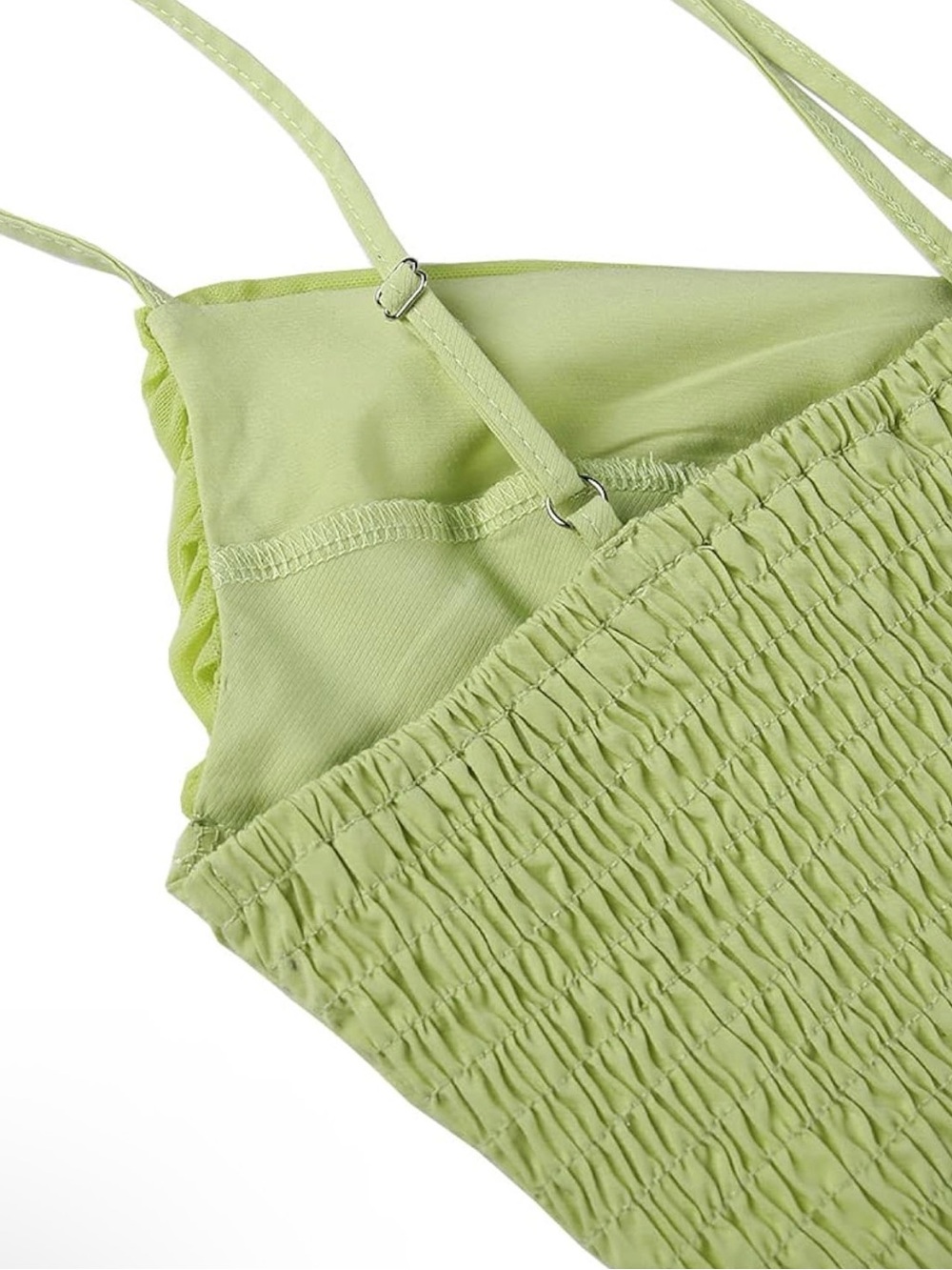 Dwnval | Women’s Lime Green Corset Crop Top - Picture 5 of 7